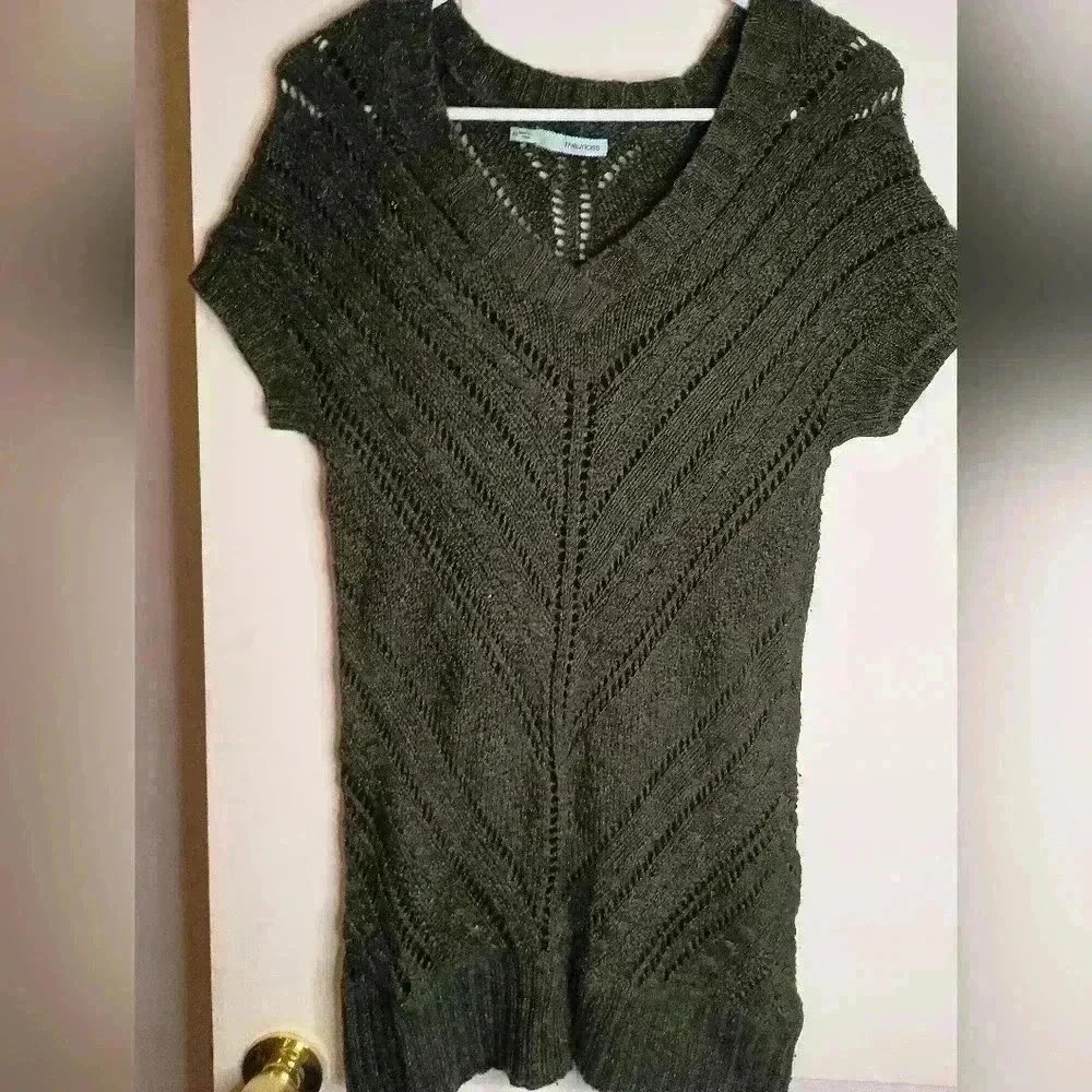 MAURICES Green Gold multi color knit long Fall Winter sweater - (#415)